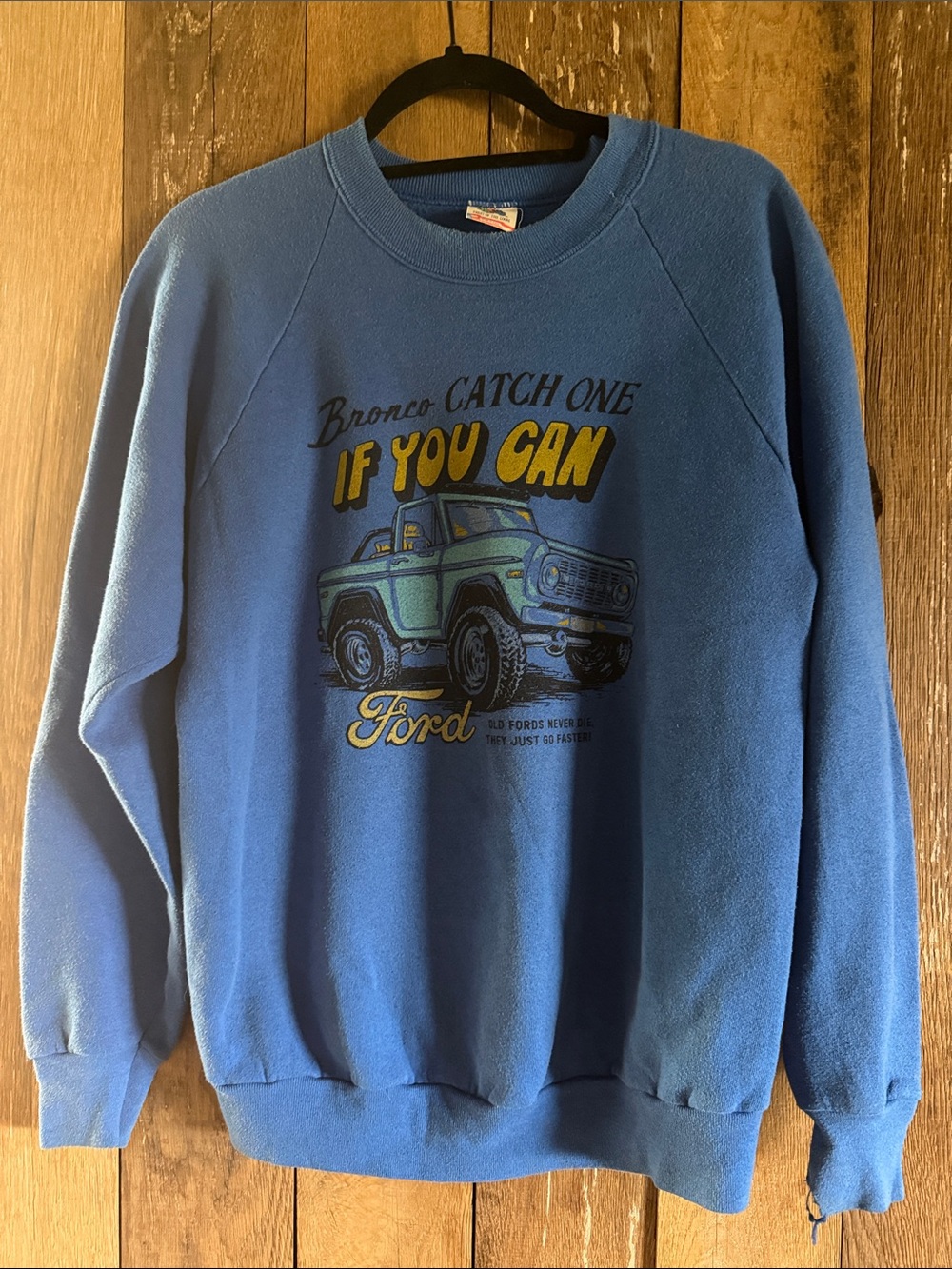 Re/Done Blue Sweatshirt with Bronco